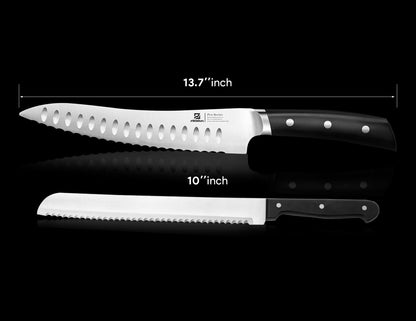 Bread Slicer With Bread knife, 4 Thickness Adjustable | World's 1st Horizontal Bread Cutter for Homemade Bread, Paired With Multifunction Serrated Knife for Efficient Slicing