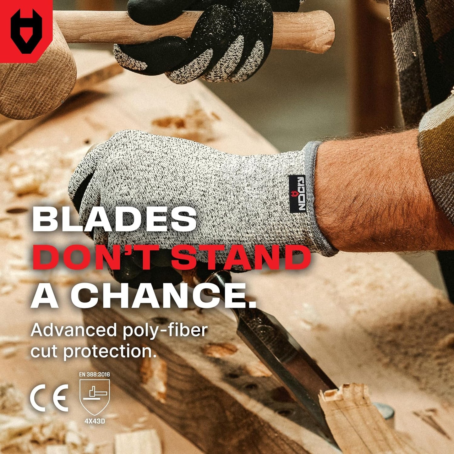 Cut Resistant Work Gloves For Men & Women, Nitrile Waterproof Palms | Touchscreen, Reinforced Thumb Crotch, Breathable Knit, Jobsite and Workshop Protection, Professional Cut Proof Work Gloves