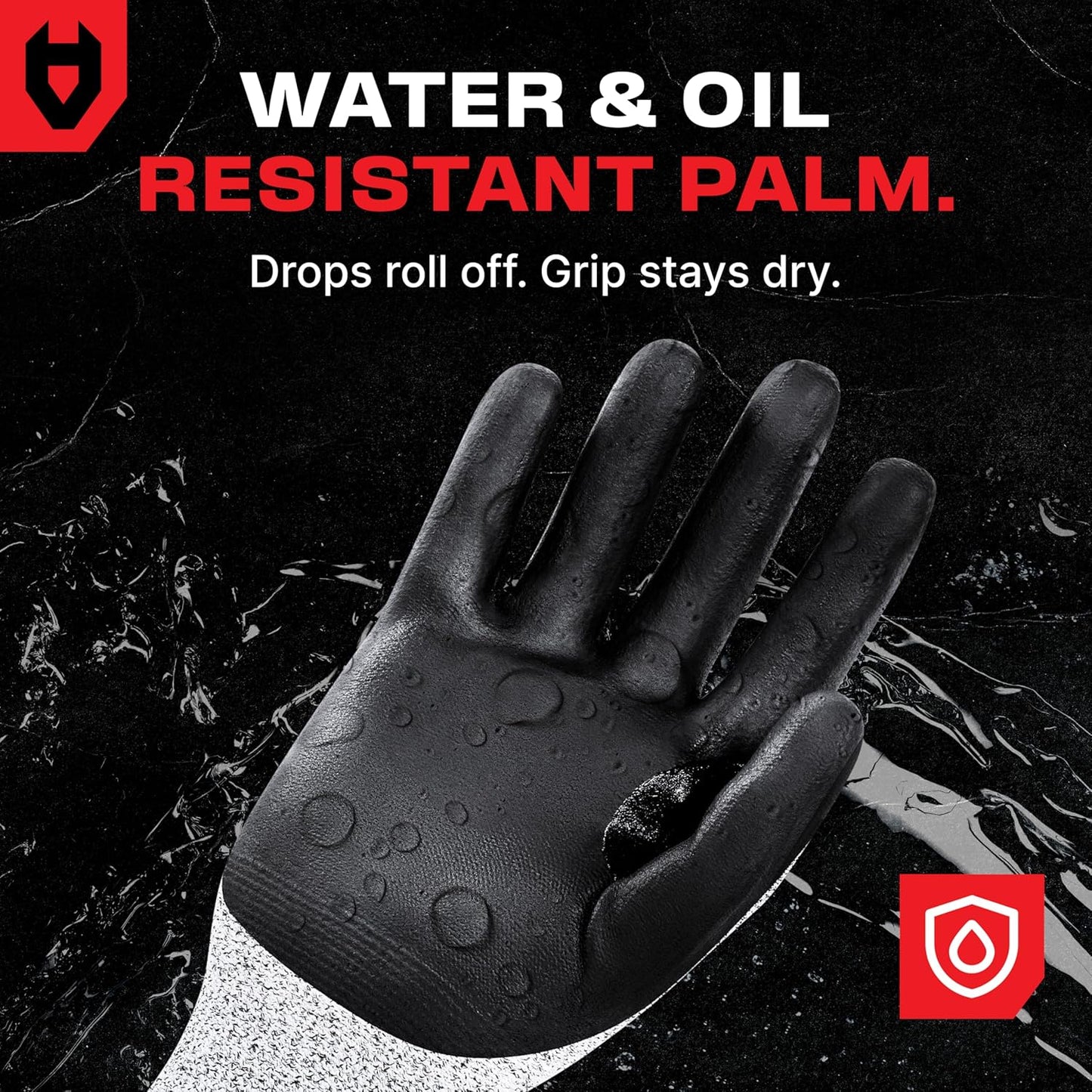 Cut Resistant Work Gloves For Men & Women, Nitrile Waterproof Palms | Touchscreen, Reinforced Thumb Crotch, Breathable Knit, Jobsite and Workshop Protection, Professional Cut Proof Work Gloves