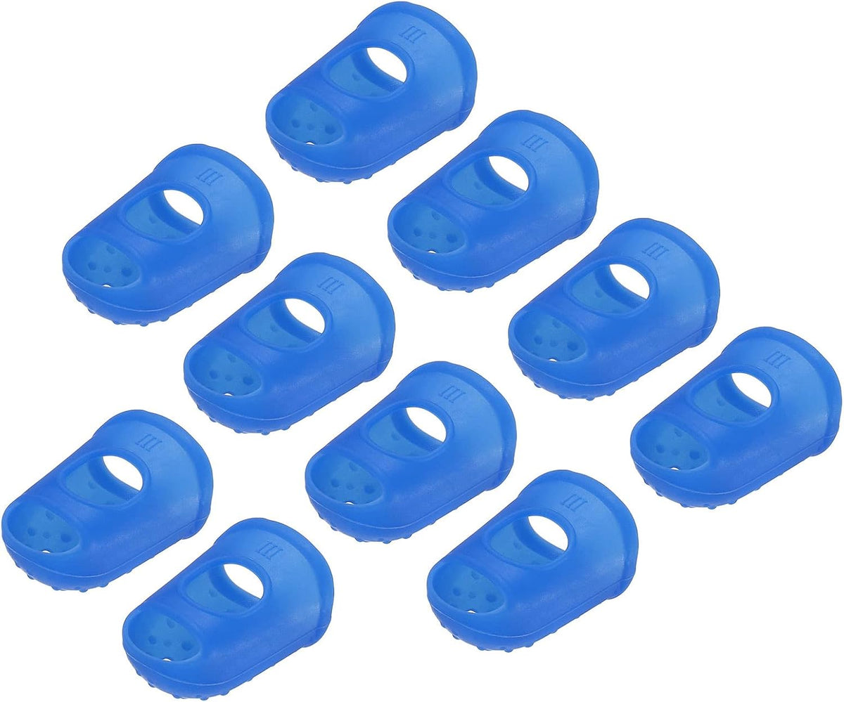 10 Pcs Fingertip Protector Silicone Fingertip Covers | Protect Fingers, Great for Playing Guitar, Sewing, Cutting (Dark Blue, 29mm/1.15-inch)