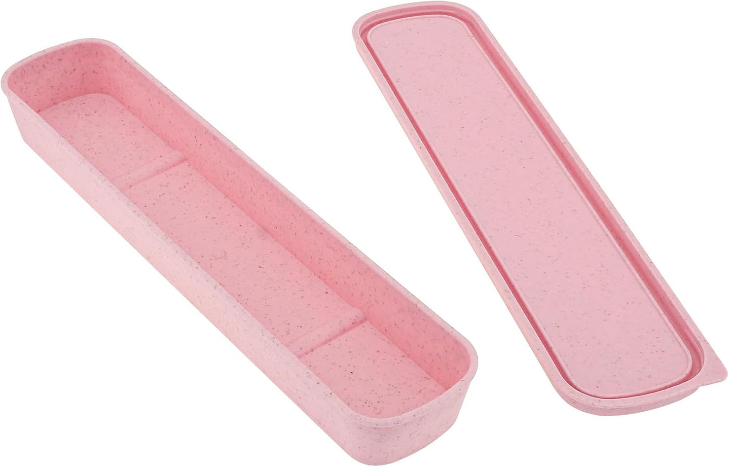 1pcs Portable Flatware Box Travel Tableware Storage Case Box, Utensil Case Flatware Storage Box for Cutlery Kit, 9.84 x 2.40 inch (Pink)