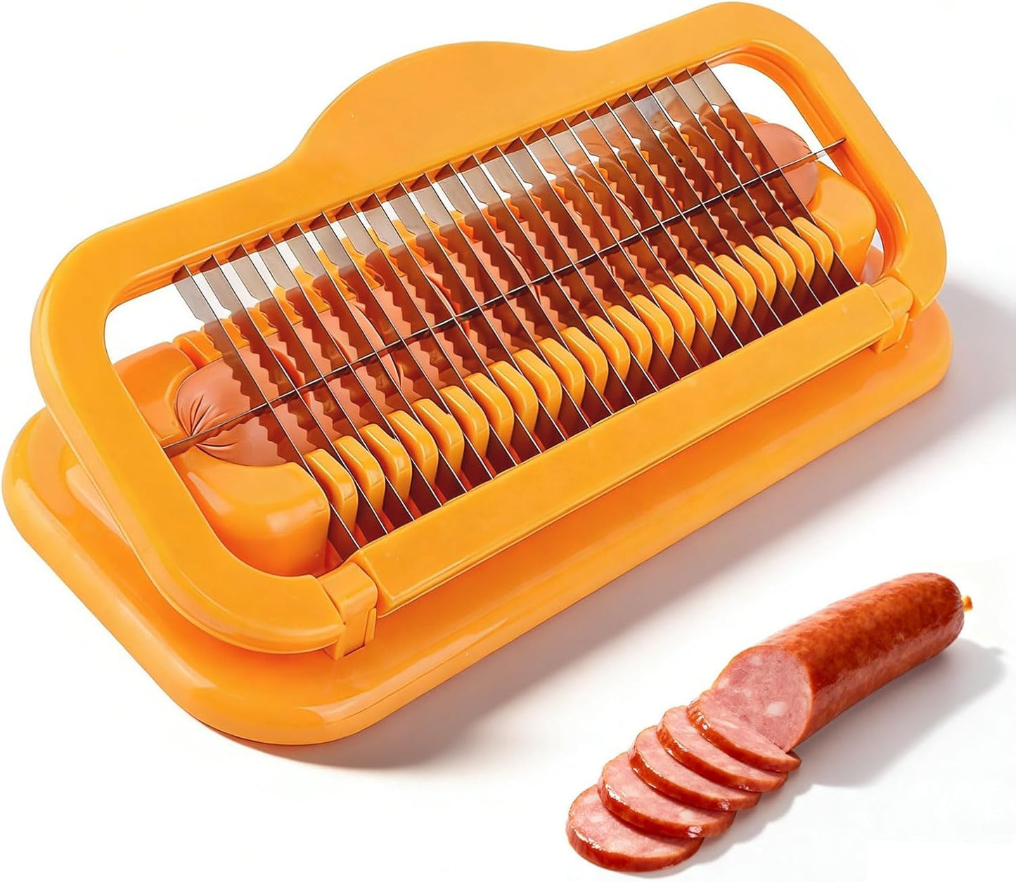 Hot Dog Slicing Tool, Stainless Steel Sausage Cutter Hot Dog Slicer Sausage Cutter Hotdog Sausage Slicer Hotdog Kitchen Tool for Kitchen Grilling Camping 8.27in