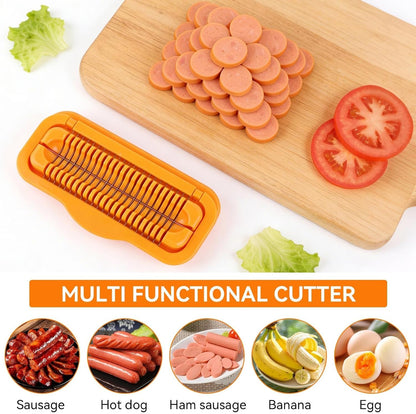 Hot Dog Slicing Tool, Stainless Steel Sausage Cutter Hot Dog Slicer Sausage Cutter Hotdog Sausage Slicer Hotdog Kitchen Tool for Kitchen Grilling Camping 8.27in
