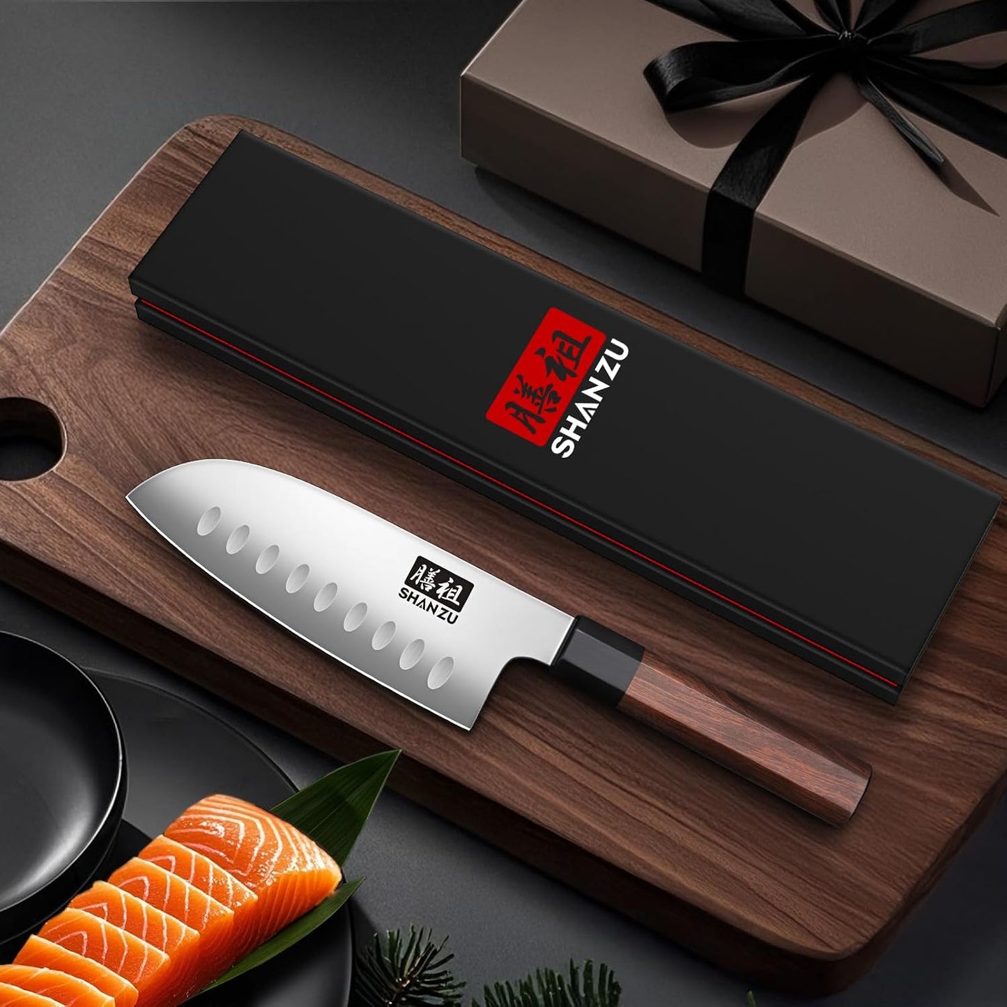 8 Inch Japanese Chef Knife, Hand Forged Gyuto Knife 9 Layers High Carbon 10CR15MOV Steel Kitchen Knife Ultra Sharp & Durable Professional Japanese Sashimi Knife with Ergonomic Rosewood Handle