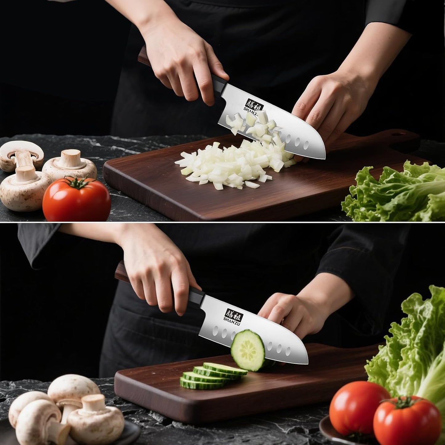8 Inch Japanese Chef Knife, Hand Forged Gyuto Knife 9 Layers High Carbon 10CR15MOV Steel Kitchen Knife Ultra Sharp & Durable Professional Japanese Sashimi Knife with Ergonomic Rosewood Handle