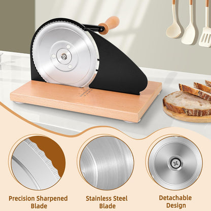 Upgraded Manual Bread Slicer for Homemade Sourdough Round with Cover