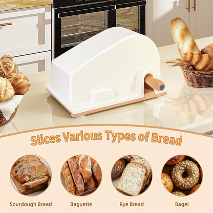 Upgraded Manual Bread Slicer for Homemade Sourdough Round with Cover