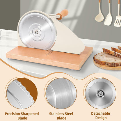 Upgraded Manual Bread Slicer for Homemade Sourdough Round with Cover