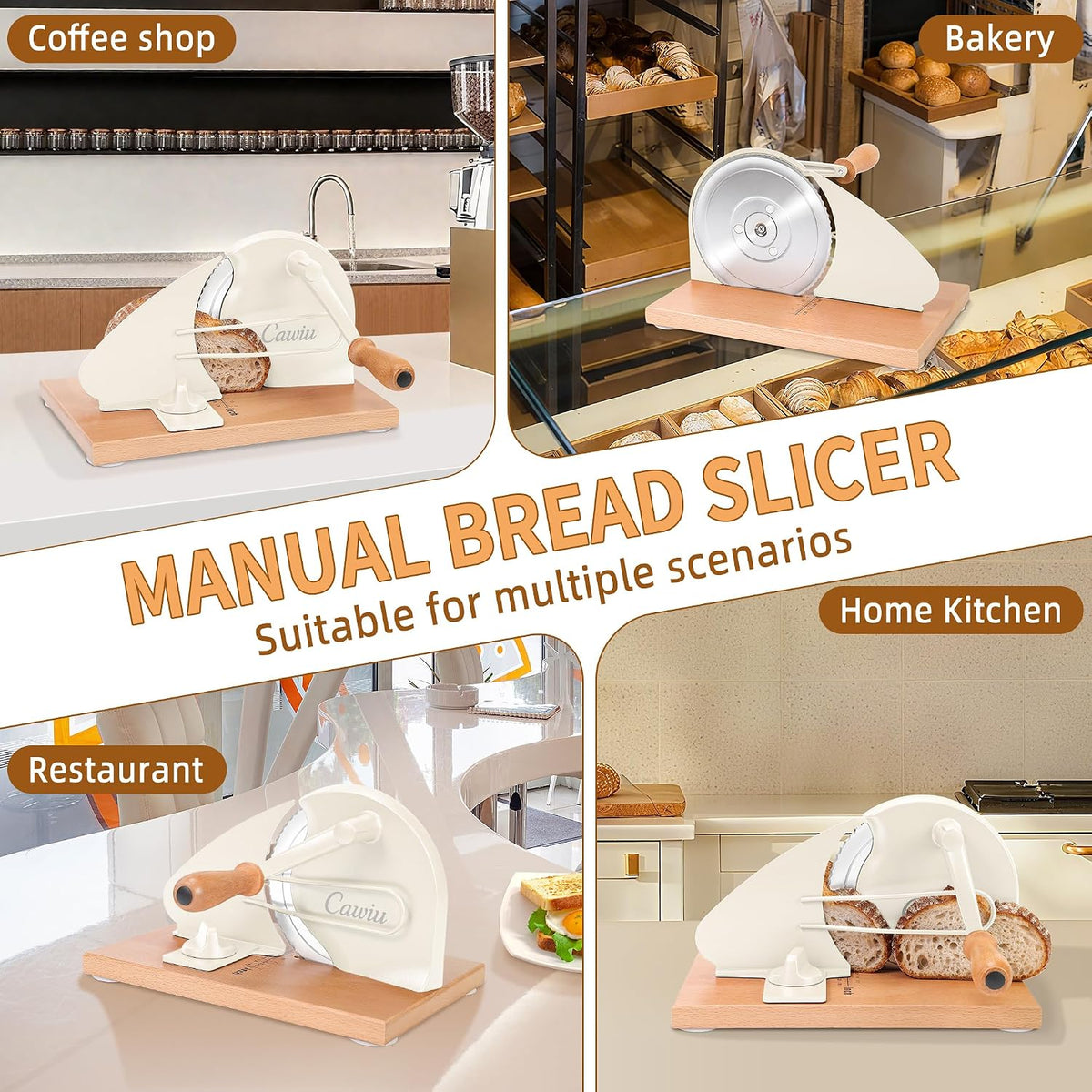 Upgraded Manual Bread Slicer for Homemade Sourdough Round with Cover