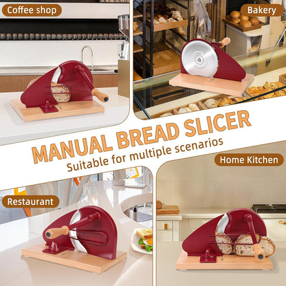 Upgraded Manual Bread Slicer for Homemade Sourdough Round with Cover