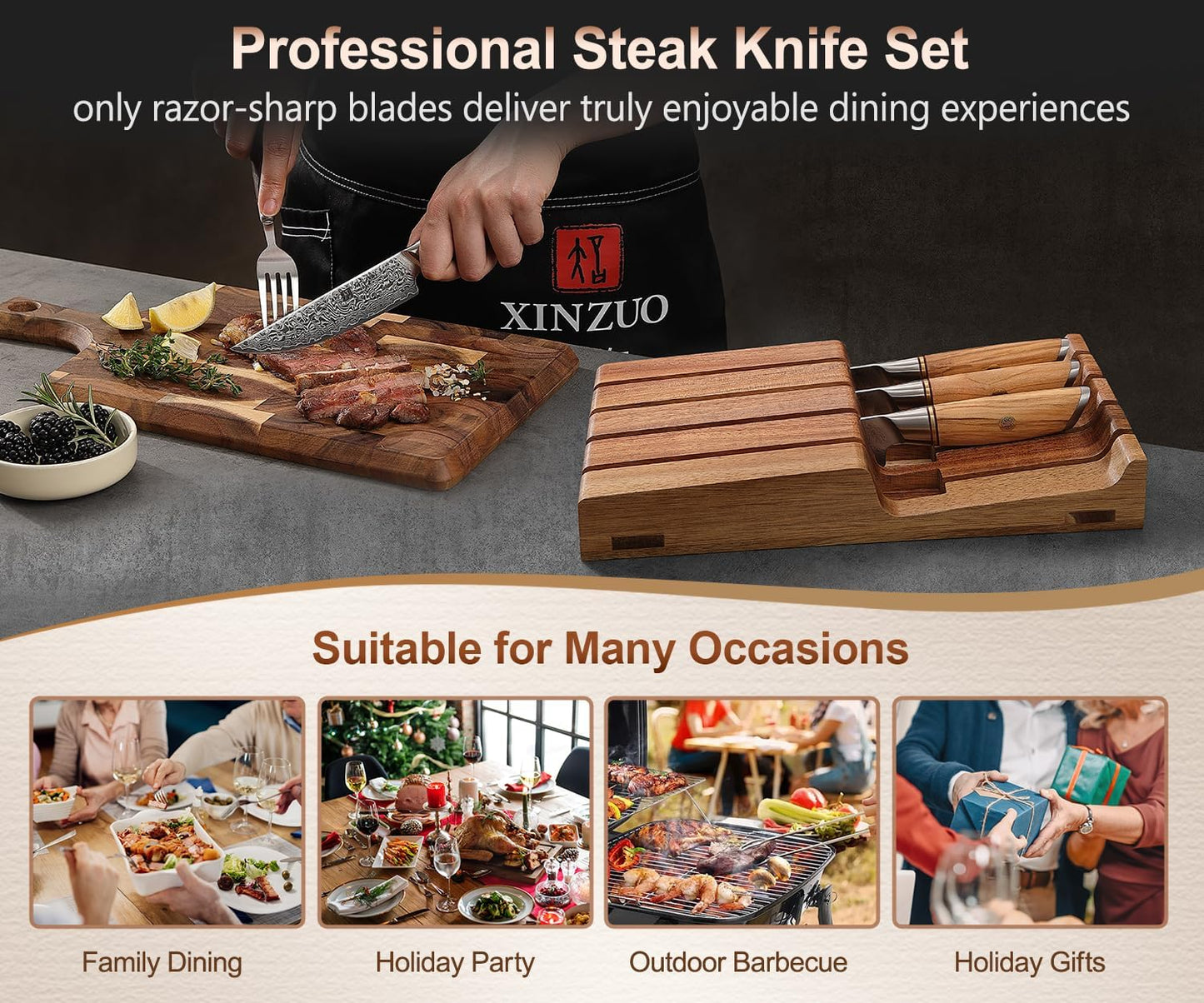 8.3 Inch Chef Knife 73 Layer Damascus Powder Steel, Professional Kitchen Cooking Knife Gyuto Knife, Hand Forged Sharp Blade Slicing Knife with Olive Wood Handle -Lan Series