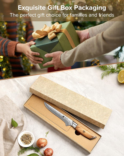 8.3 Inch Chef Knife 73 Layer Damascus Powder Steel, Professional Kitchen Cooking Knife Gyuto Knife, Hand Forged Sharp Blade Slicing Knife with Olive Wood Handle -Lan Series