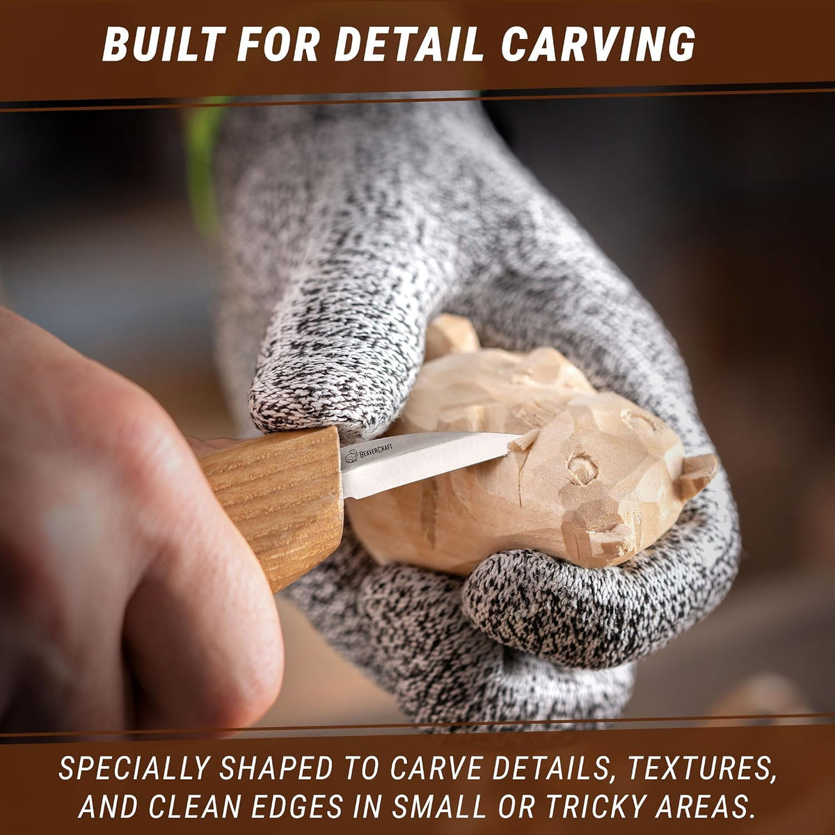 Wood Carving Detail Knife C15 1.4" Whittling Knife for Detail Woodcarving Craft Knife - Chip Carving Knife Wood Carving Tools for Beginners and Kids