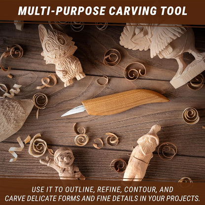 Wood Carving Detail Knife C15 1.4" Whittling Knife for Detail Woodcarving Craft Knife - Chip Carving Knife Wood Carving Tools for Beginners and Kids