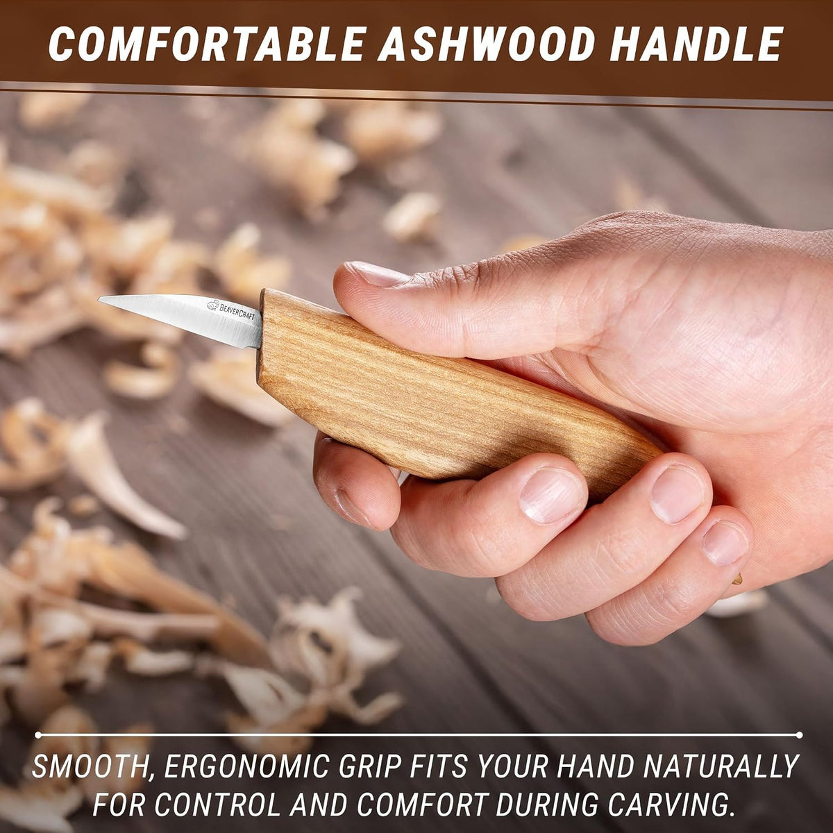 Wood Carving Detail Knife C15 1.4" Whittling Knife for Detail Woodcarving Craft Knife - Chip Carving Knife Wood Carving Tools for Beginners and Kids