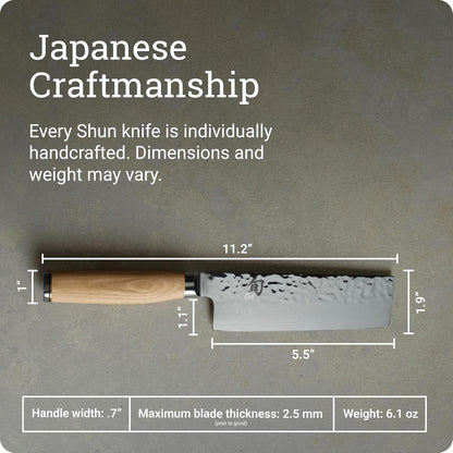 Premier Blonde 5.5" Nakiri Knife | Handcrafted Japanese Vegetable Knife, Slicing Tool, VG-MAX Core, Damascus Stainless Steel Cladding, Pakkawood Handle