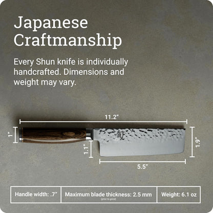Premier Blonde 5.5" Nakiri Knife | Handcrafted Japanese Vegetable Knife, Slicing Tool, VG-MAX Core, Damascus Stainless Steel Cladding, Pakkawood Handle