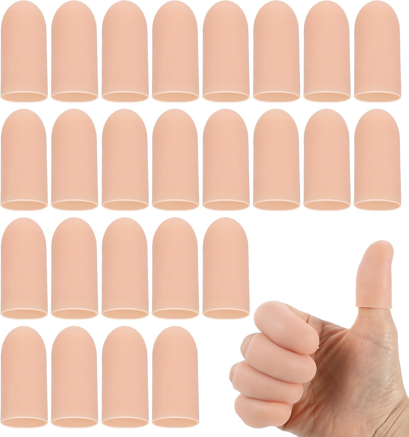 16Pcs Thumb Covers, Silicone Thumb Protector Covers Polyethylene Fiber Finger Cots for Cover Wounds, Reusable Finger Guard Cover Pain Relief for Wounds Cracking Comfortable Fit & Easy to Use