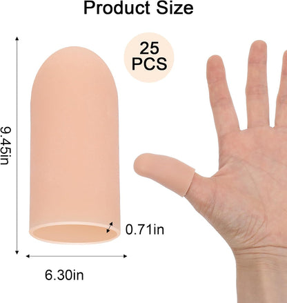 16Pcs Thumb Covers, Silicone Thumb Protector Covers Polyethylene Fiber Finger Cots for Cover Wounds, Reusable Finger Guard Cover Pain Relief for Wounds Cracking Comfortable Fit & Easy to Use