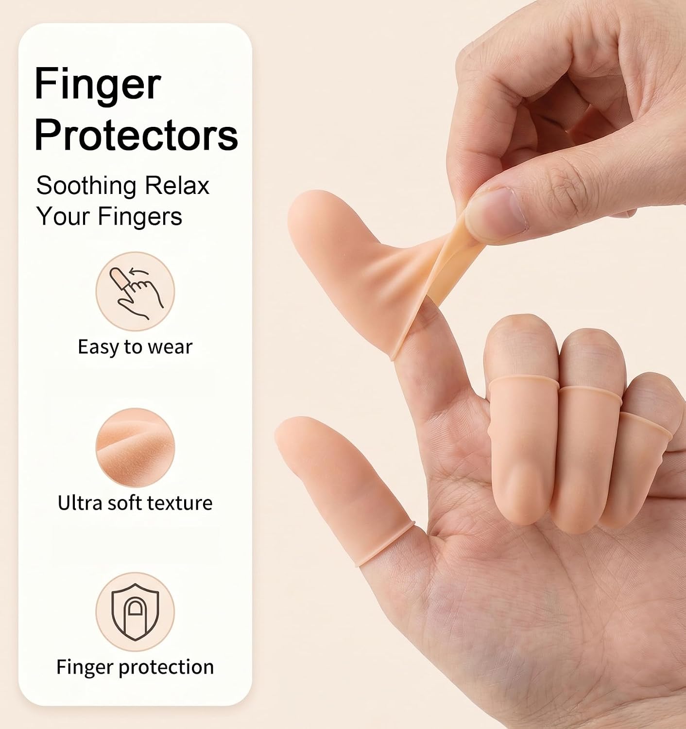 16Pcs Thumb Covers, Silicone Thumb Protector Covers Polyethylene Fiber Finger Cots for Cover Wounds, Reusable Finger Guard Cover Pain Relief for Wounds Cracking Comfortable Fit & Easy to Use