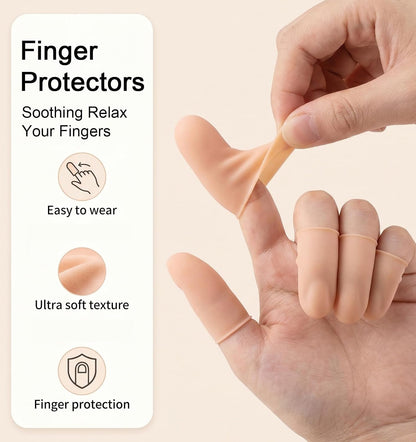 16Pcs Thumb Covers, Silicone Thumb Protector Covers Polyethylene Fiber Finger Cots for Cover Wounds, Reusable Finger Guard Cover Pain Relief for Wounds Cracking Comfortable Fit & Easy to Use