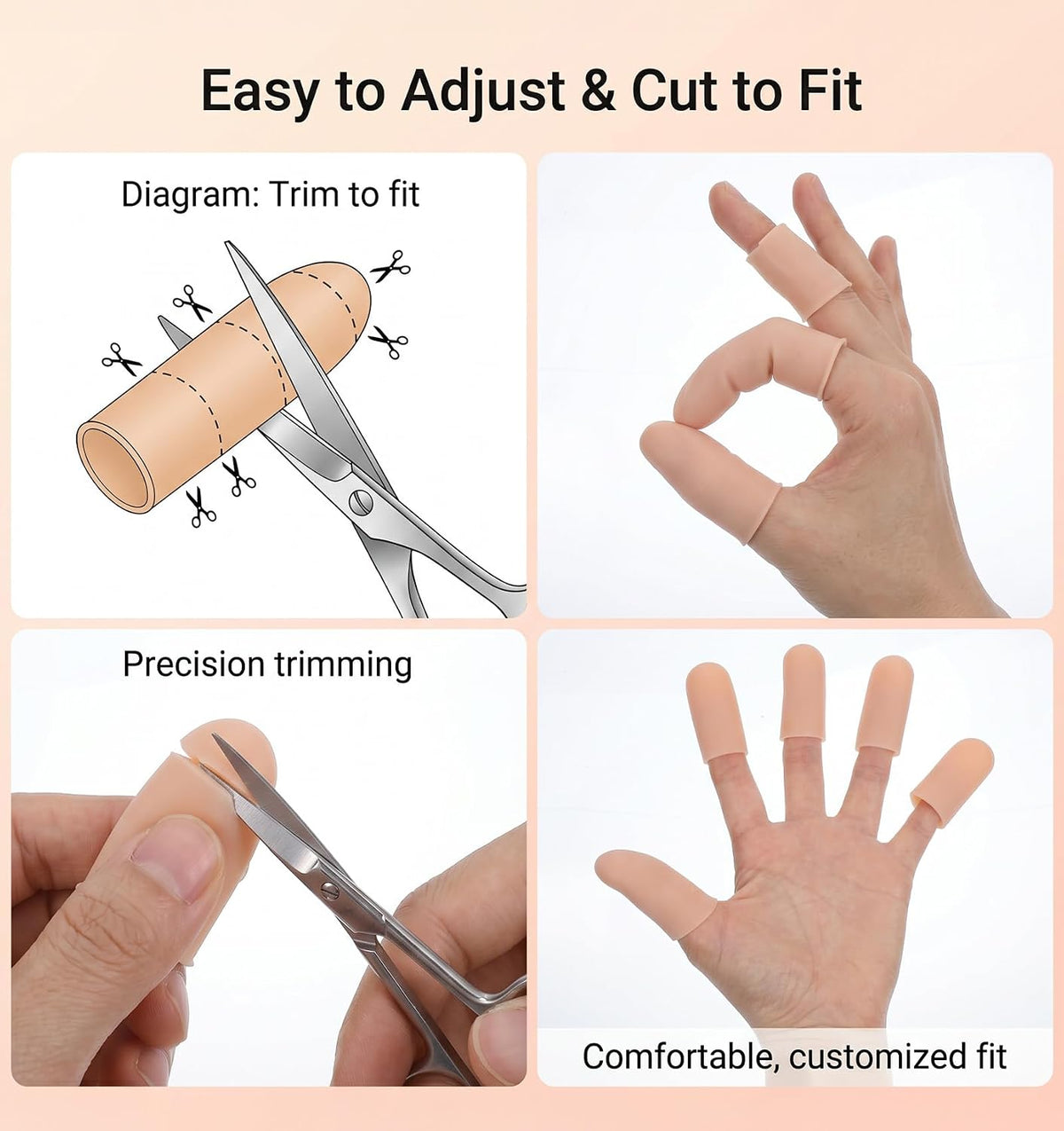 16Pcs Thumb Covers, Silicone Thumb Protector Covers Polyethylene Fiber Finger Cots for Cover Wounds, Reusable Finger Guard Cover Pain Relief for Wounds Cracking Comfortable Fit & Easy to Use