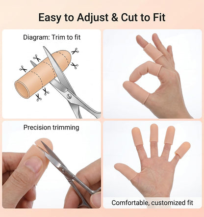 16Pcs Thumb Covers, Silicone Thumb Protector Covers Polyethylene Fiber Finger Cots for Cover Wounds, Reusable Finger Guard Cover Pain Relief for Wounds Cracking Comfortable Fit & Easy to Use