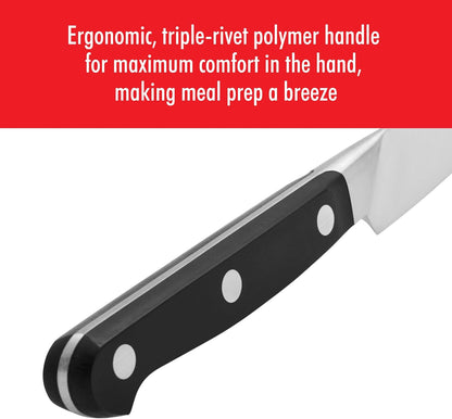 Pro 5.5-inch Razor-Sharp German Rocking Santoku Knife, Made in Company-Owned German Factory with Special Formula Steel perfected for almost 300 Years, Dishwasher Safe