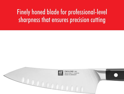 Pro 5.5-inch Razor-Sharp German Rocking Santoku Knife, Made in Company-Owned German Factory with Special Formula Steel perfected for almost 300 Years, Dishwasher Safe