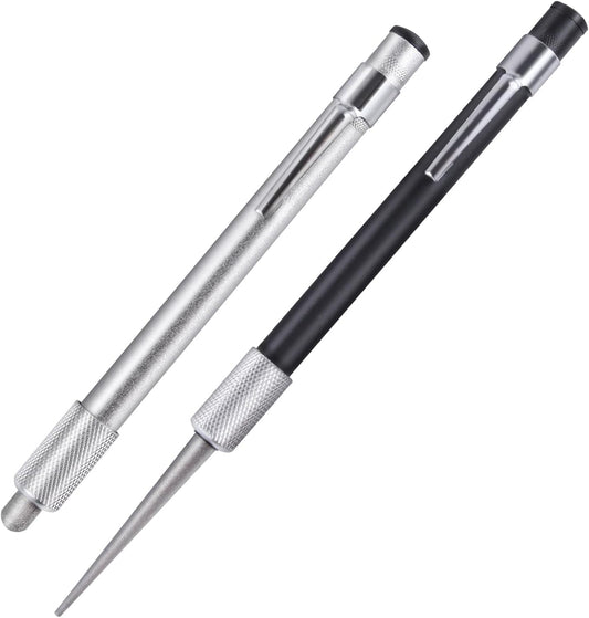 2 Pieces Diamond Retractable Knife Sharpener Serrated Knife Sharpener with Retractable Diamond Sharpening Rod Sharpening Steel Rod Tool for Kitchen Outdoor Repairs Polishes Restores