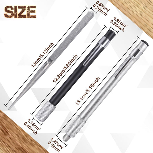 2 Pieces Diamond Retractable Knife Sharpener Serrated Knife Sharpener with Retractable Diamond Sharpening Rod Sharpening Steel Rod Tool for Kitchen Outdoor Repairs Polishes Restores