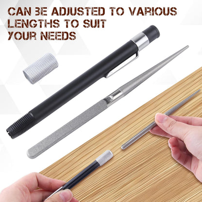 2 Pieces Diamond Retractable Knife Sharpener Serrated Knife Sharpener with Retractable Diamond Sharpening Rod Sharpening Steel Rod Tool for Kitchen Outdoor Repairs Polishes Restores