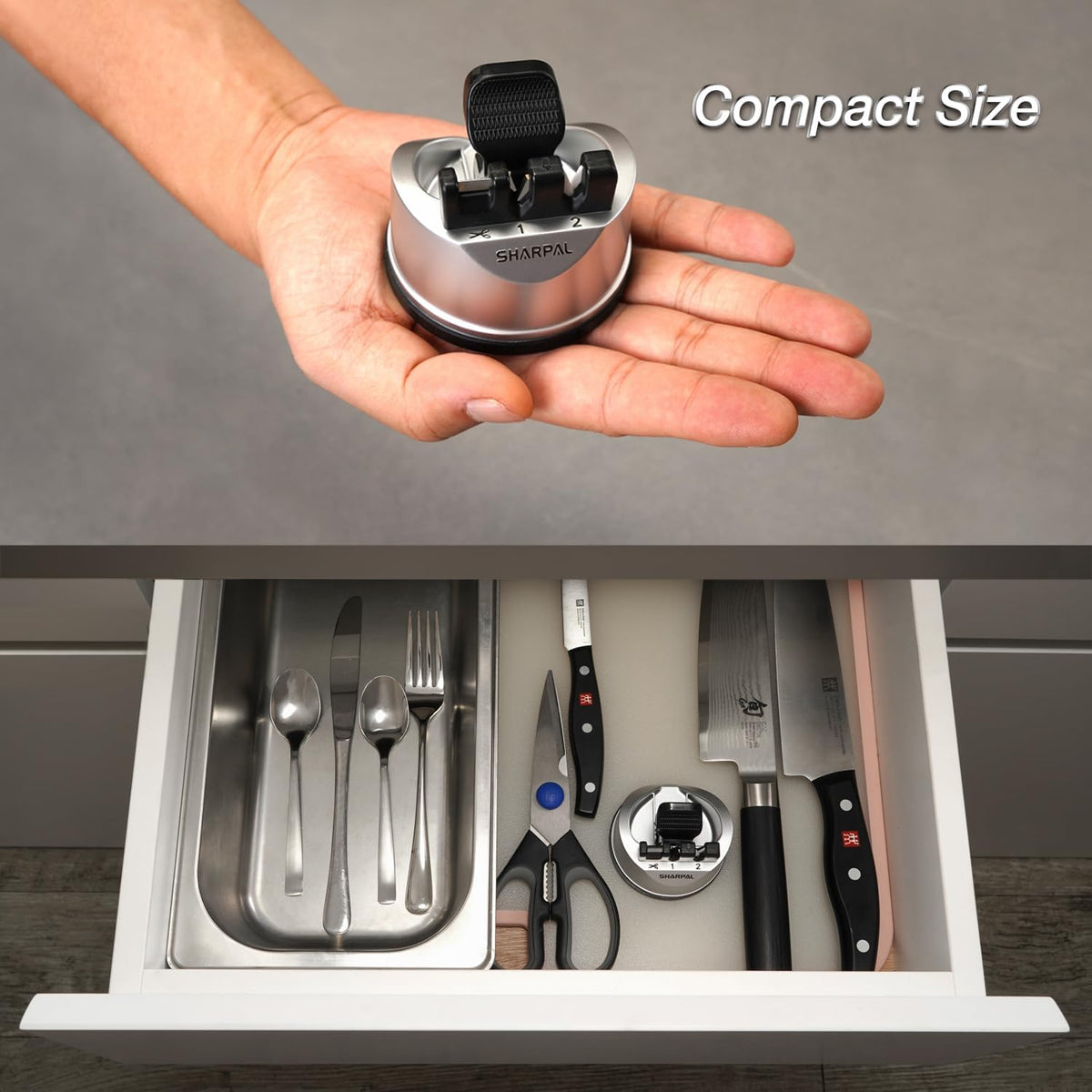 191H Knife Scissors Sharpener | Repairs, Restores & Sharpens, Straight, Serrated & Kitchen Knives, Versatile Sharpening Tool for Blades, Gifts for Home Cooks