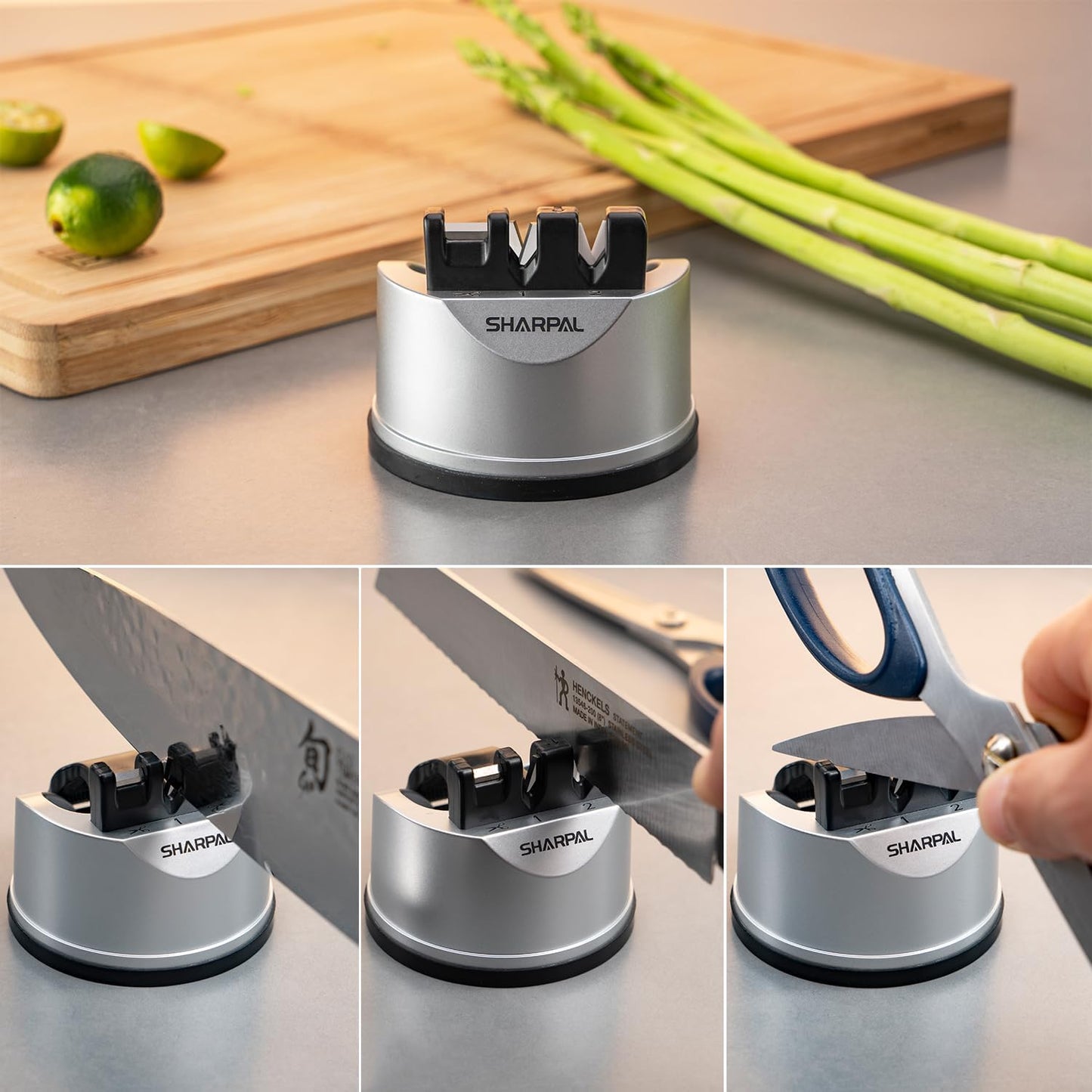 191H Knife Scissors Sharpener | Repairs, Restores & Sharpens, Straight, Serrated & Kitchen Knives, Versatile Sharpening Tool for Blades, Gifts for Home Cooks