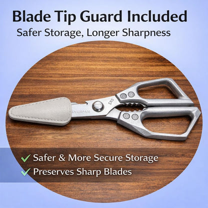Kitchen Scissors with Safety Tip Cover, Heavy Duty Stainless Steel Kitchen Shears for Poultry, Meat & Food Prep, Dishwasher Safe Ergonomic Handle