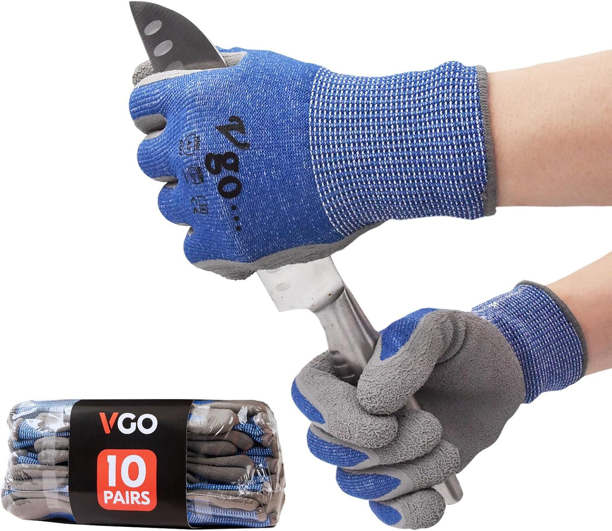 ... Cut Resistant Gloves,Cutproof Work Gloves Men Women,Latex Rubber Coated,EN388 level C, ANSI level A3(RB2148HY,BLUE)