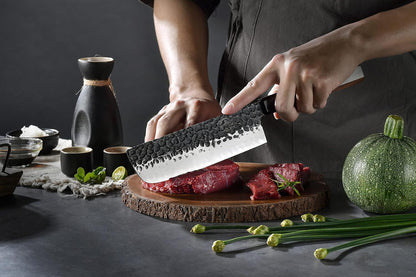 7 Inch Nakiri Chef Knife AUS10 3-layer High Carbon Stainless Steel Vegetable Kitchen Knife, Hand Forged Professional Sharp Multipurpose Nakiri Knife(Rosewood Handle & Gift Box)