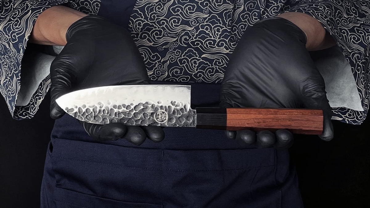 7 Inch Nakiri Chef Knife AUS10 3-layer High Carbon Stainless Steel Vegetable Kitchen Knife, Hand Forged Professional Sharp Multipurpose Nakiri Knife(Rosewood Handle & Gift Box)