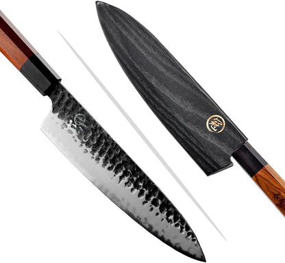 7 Inch Nakiri Chef Knife AUS10 3-layer High Carbon Stainless Steel Vegetable Kitchen Knife, Hand Forged Professional Sharp Multipurpose Nakiri Knife(Rosewood Handle & Gift Box)