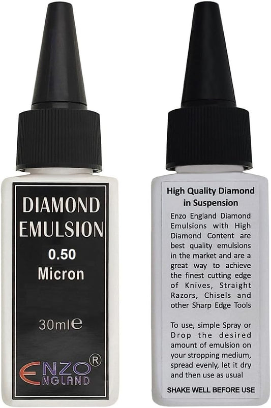 Poly Diamond Premium Suspension Abrasive Emulsion Fluid Stropping Sharpening Honing Buffing Polishing Razor Knife Tools Cutting Blade (0.5 Micron)