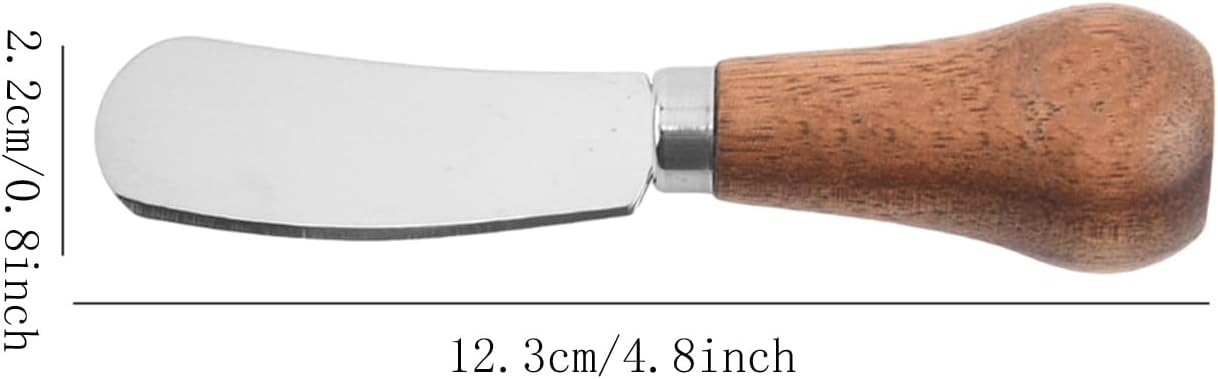 8Pcs Cheese Spreader Knives, Mini Butter Knife Spreader with Wooden Handle, Stainless Steel Cheese Knife Set for Charcuterie Board, Sandwich, Appetizers, Cocktail Spreading Knife (1)