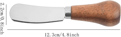 8Pcs Cheese Spreader Knives, Mini Butter Knife Spreader with Wooden Handle, Stainless Steel Cheese Knife Set for Charcuterie Board, Sandwich, Appetizers, Cocktail Spreading Knife (1)