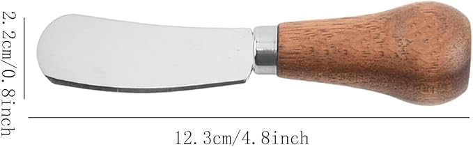 8Pcs Cheese Spreader Knives, Mini Butter Knife Spreader with Wooden Handle, Stainless Steel Cheese Knife Set for Charcuterie Board, Sandwich, Appetizers, Cocktail Spreading Knife (1)