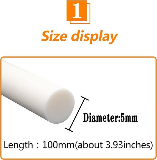 Ceramic Rods - Alumina Ceramic rods Have Corrosion Resistant Smooth Surface, 1pcs 100mm,Diameter 5mm