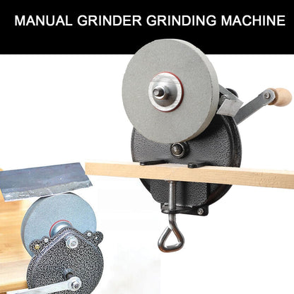 Hand Crank Grinder, 6" Wheel Manual Knife Sharpener, Knife Grinder | Bench Mounted Hand-Cranked Knives Grinding Sharpener, for Kitchen Knives Scissors Garden Tool