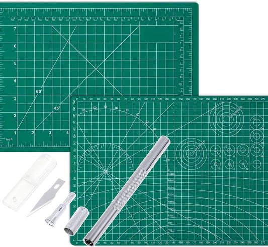 Self-Healing Cutting Mat 12x 9 Inch-Precision Grid for Exacto Knife Blades - Protective Craft Surface for Quilting, Scrapbooking, Stencil Art Projects | Durable protective mat, ideal for quilting, scrapbooking and art craft projects