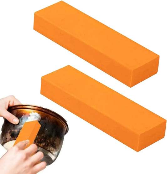 Stainless Steel Stain Decontamination Eraser,2pcs Magical Rubber Rust Remover Scratch Sponges Eraser for Kitchen, Bathroom, Household Cleaning