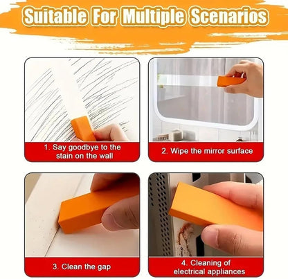 Stainless Steel Stain Decontamination Eraser,2pcs Magical Rubber Rust Remover Scratch Sponges Eraser for Kitchen, Bathroom, Household Cleaning