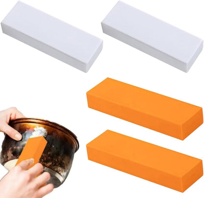 Stainless Steel Stain Decontamination Eraser,2pcs Magical Rubber Rust Remover Scratch Sponges Eraser for Kitchen, Bathroom, Household Cleaning