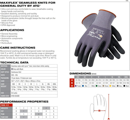Cut 34-8743 Cut Resistant Nitrile Coated Work Gloves with Green Knit Shell and Premium Nitrile Coated